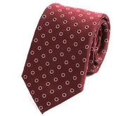 Burgundy Red Circle Print Silk Tie - Tie Doctor